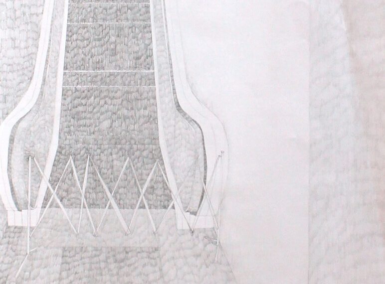 Kultur Reinickendorf - Teresa Mayr Nachtrag zur Rolltreppe I (Mierendorfplatz), 2018, Bleistift auf Papier kl